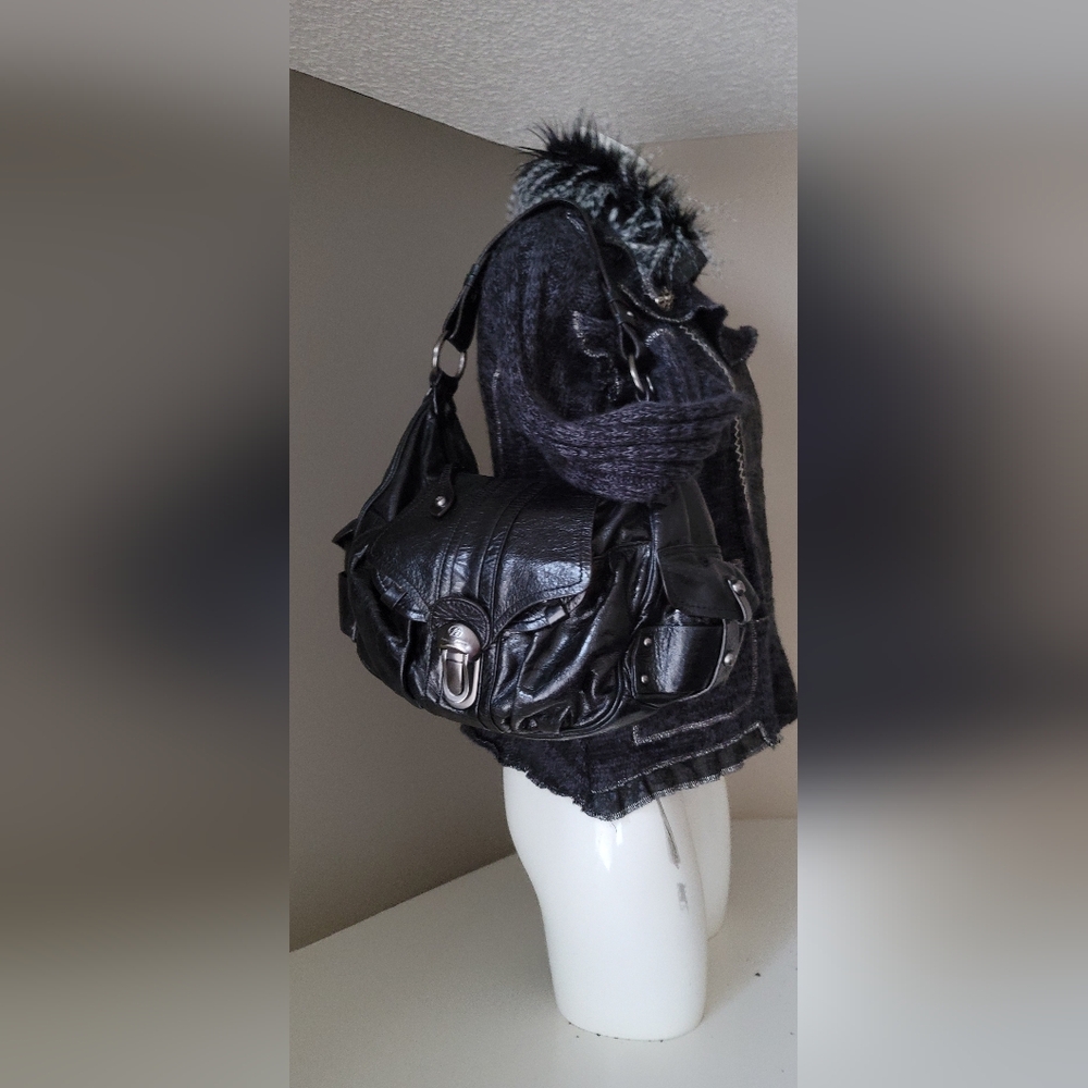 Frencesco Biasia Elegant  Distress Leather Shoulder Bag Vintage